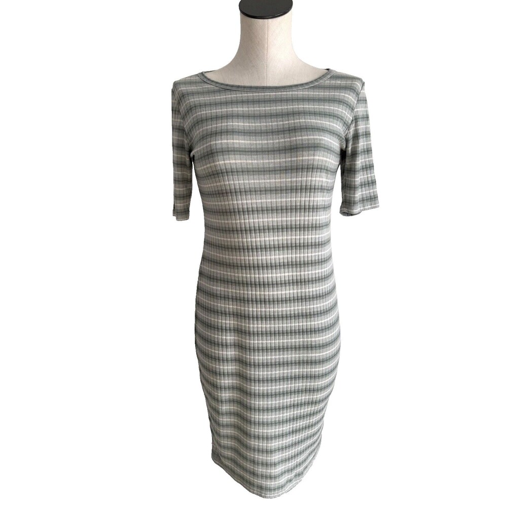 Lularoe Julia Green Striped Womens Dress Medium